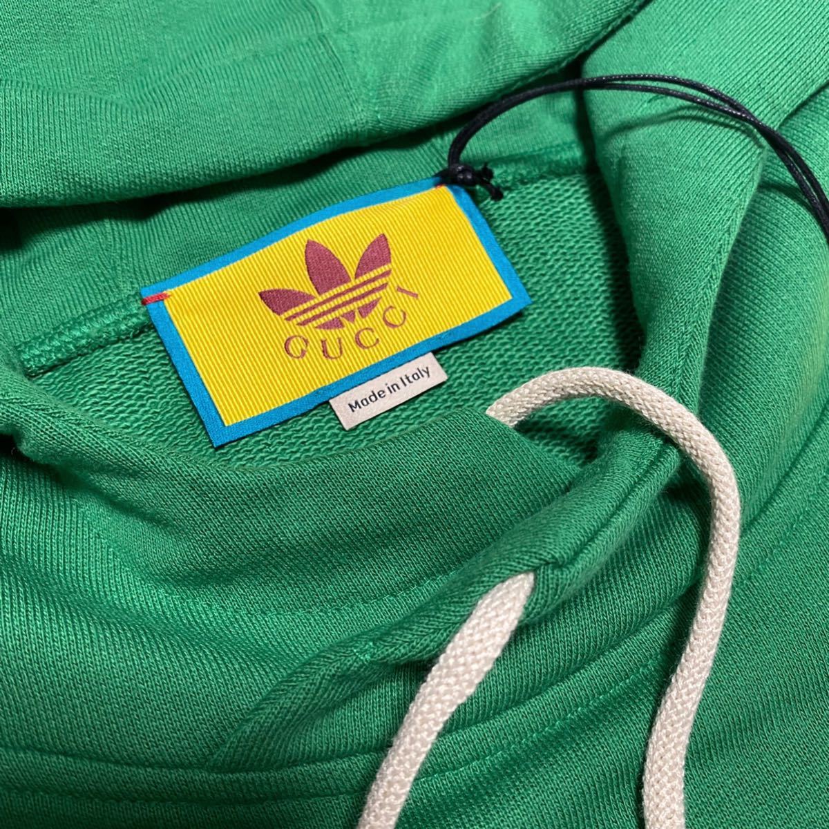 激レア☆adidas×GUCCI☆コラボ☆パーカー☆グリーン☆Lサイズ☆トレフォイル☆スウェットパーカー