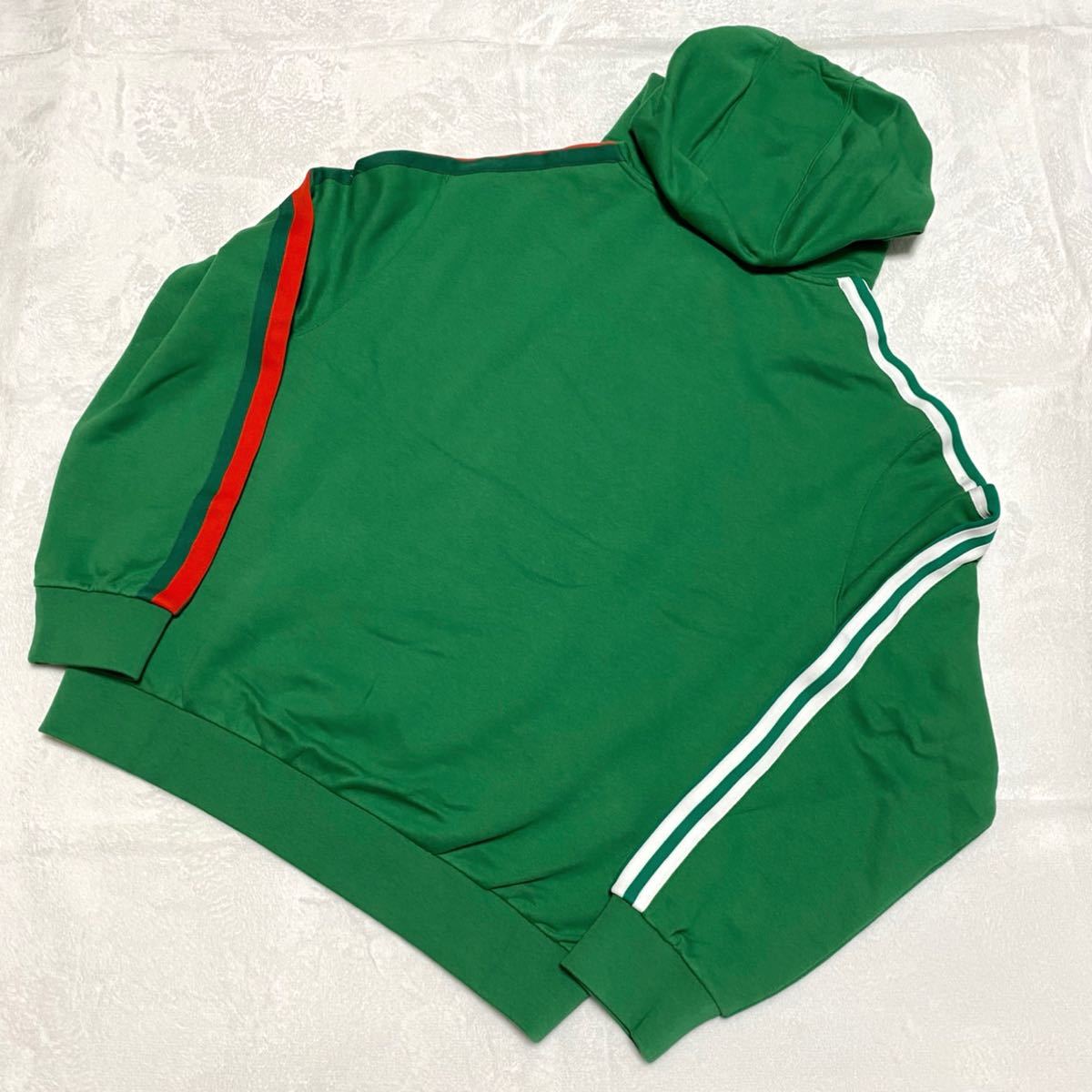 激レア☆adidas×GUCCI☆コラボ☆パーカー☆グリーン☆Lサイズ☆トレフォイル☆スウェットパーカー