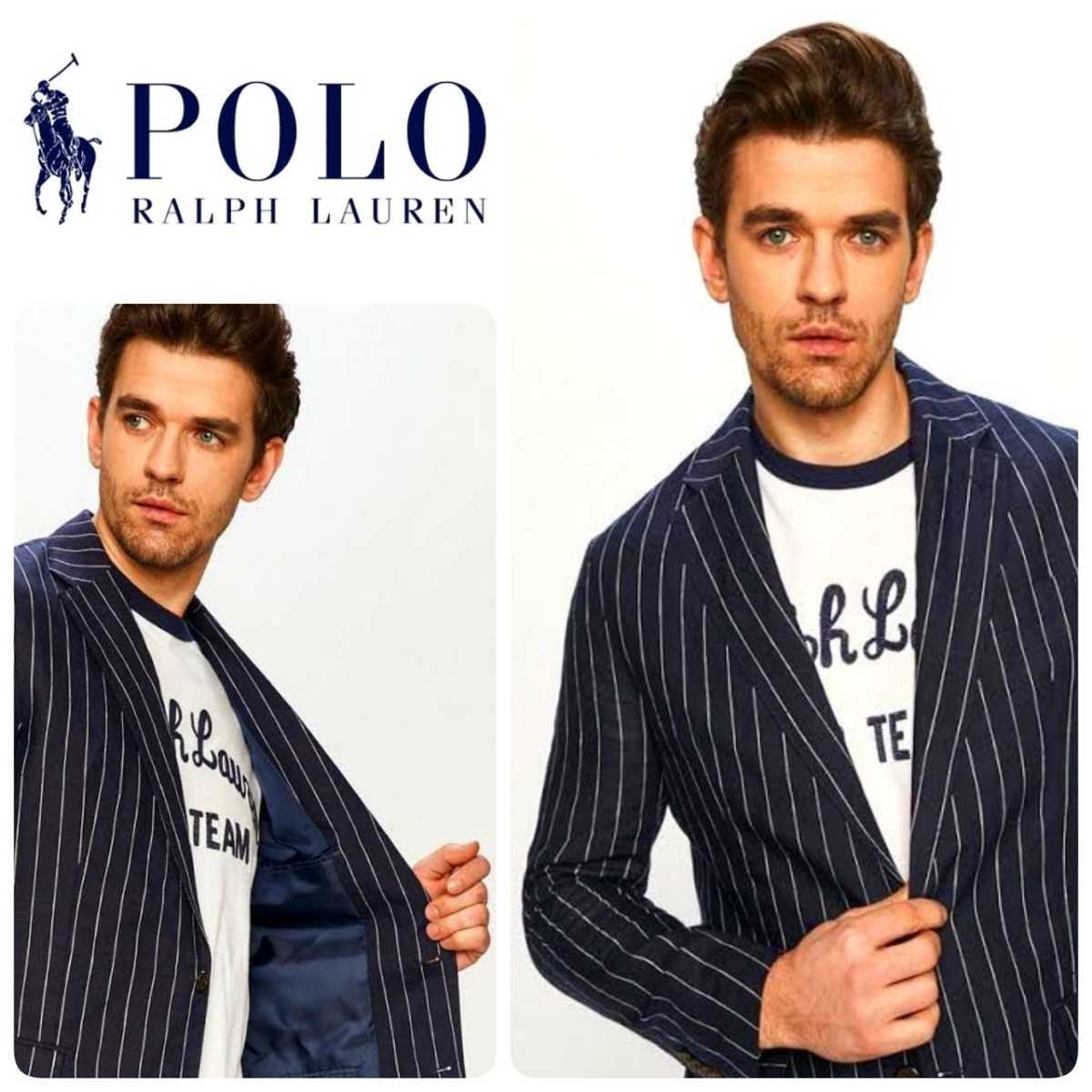  новый товар 70,400 иен 21SS POLO RALPH LAUREN Polo Ralph Lauren внутренний стандартный товар высший класс авторучка порог двери полоса индиго linen2B жакет M полная распродажа RRL