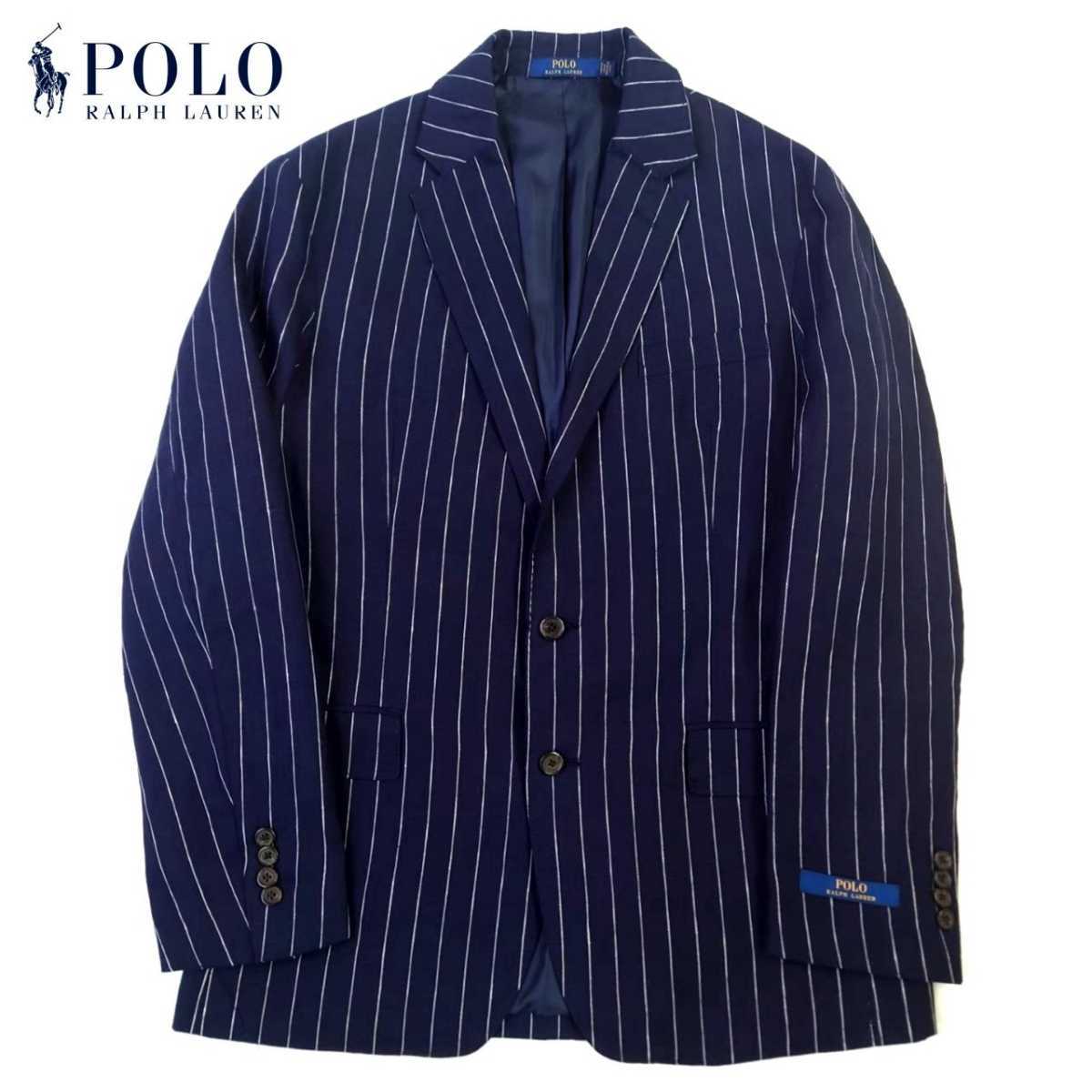  новый товар 70,400 иен 21SS POLO RALPH LAUREN Polo Ralph Lauren внутренний стандартный товар высший класс авторучка порог двери полоса индиго linen2B жакет M полная распродажа RRL