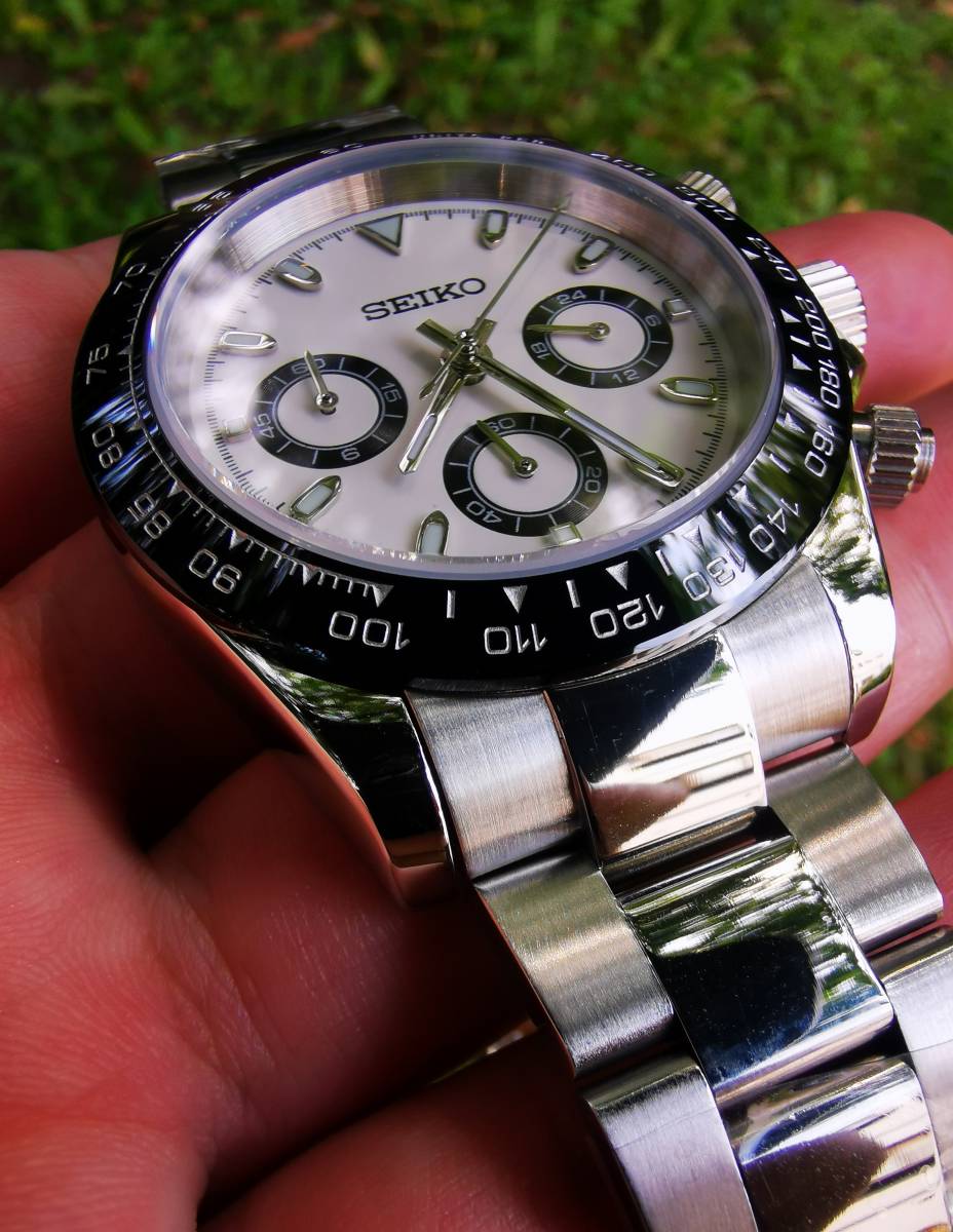 1円~ SEIKO カスタム デイトナ パンダ文字盤 modセイコー vk63 1円~ SEIKO カスタム デイトナ パンダ文字盤 modセイコー vk63
