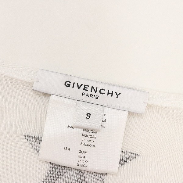 ◆GIVENCHY/ジバンシィ シルク混 レーヨン プリント ドルマン トップス カットソー ホワイト S_画像3