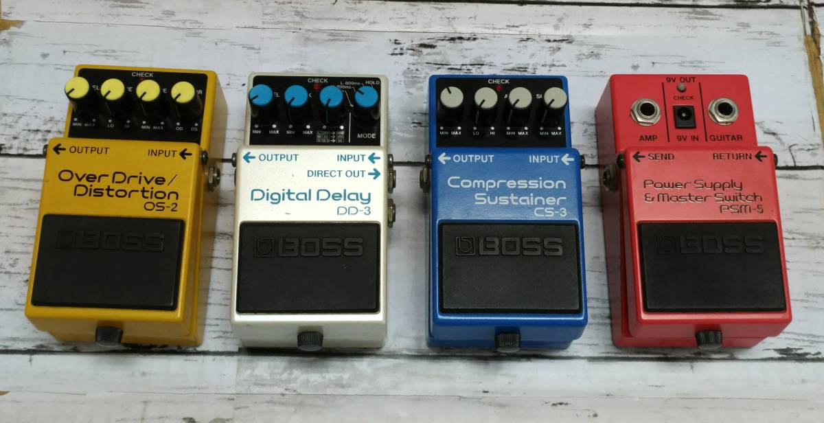 E02-9053 ジャンク品 BOSS エフェクター 4点セット (CS-2/DD-3/CS-3