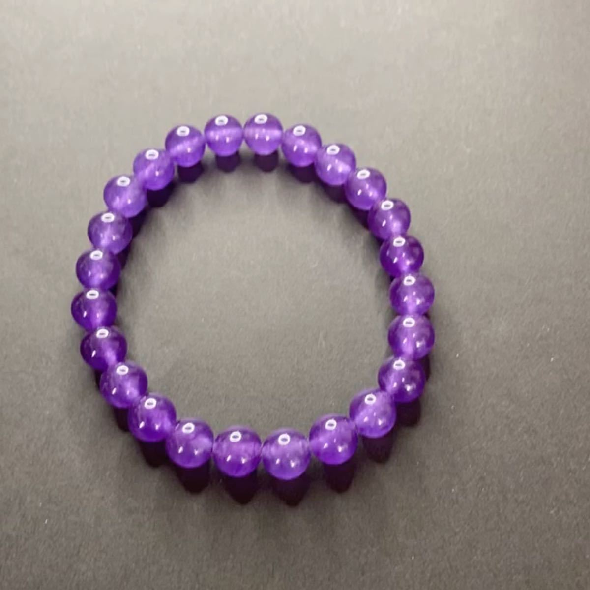 アメジストブレスレット 紫水晶 パワーストーン 8ミリ径　