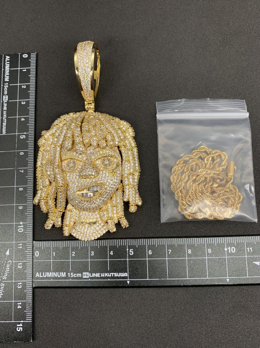 ゴールド リルパンプ Lil Pump 愛用デザイン!ネックレス ラッパー