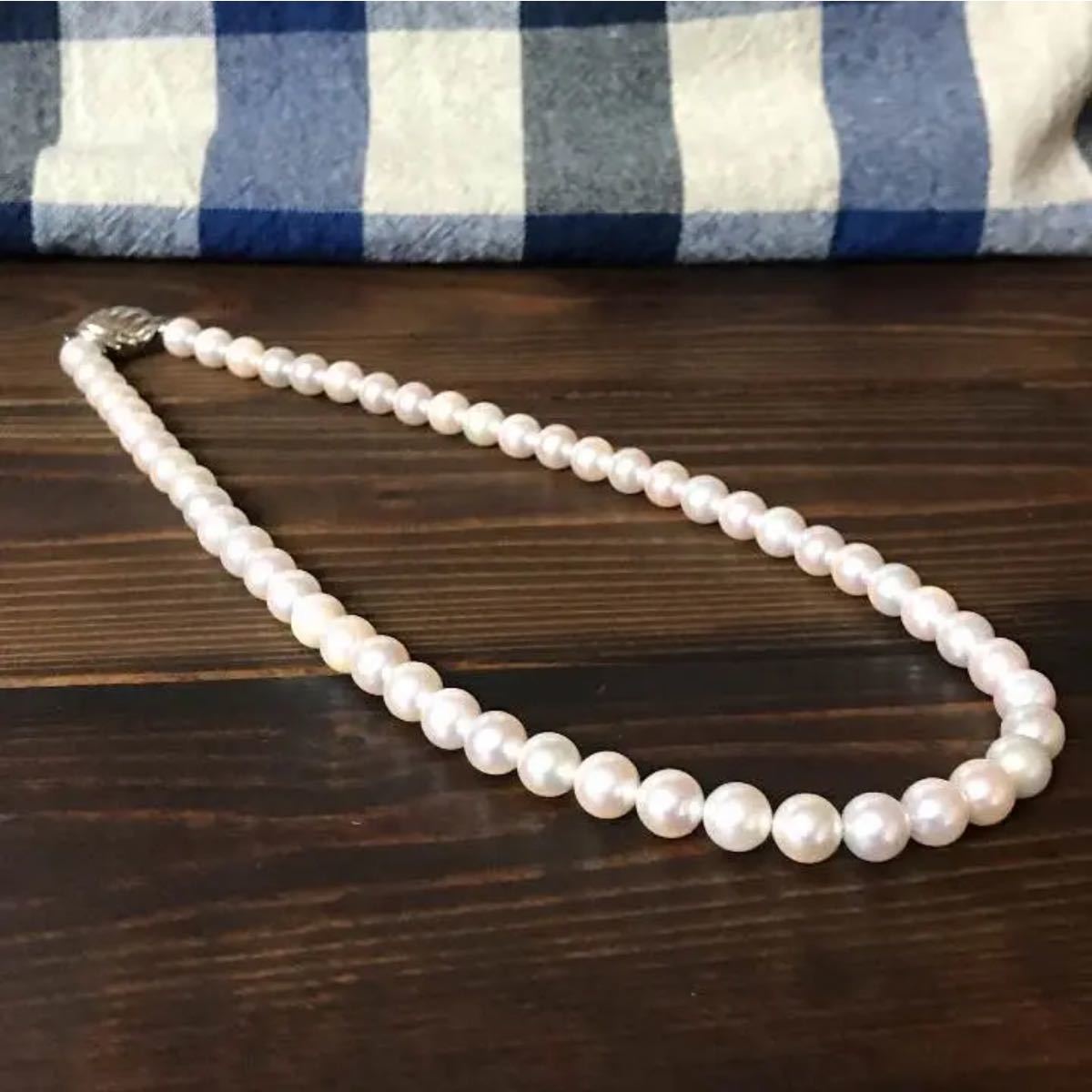 PT850 アコヤ真珠 ナチュラルブルーカラー ステーションネックレス