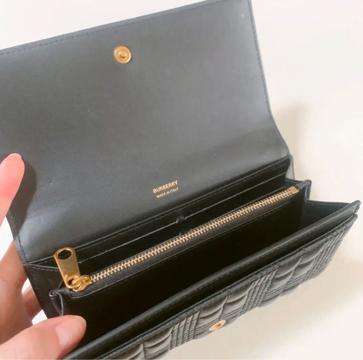 Burberry バーバリー TB モノグラム キルティング ウォレット 正規品 BURBERRY キルティング ラムスキン ローラ