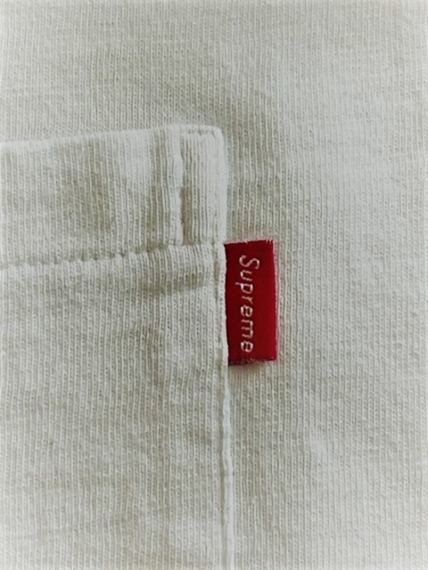 Lサイズ 1円 正規美品 SUPREME シュプリーム S/S Pocket T ヘビーウェイトポケットTシャツ ホワイトメンズ 白 エアフォース1 ボックスロゴ_画像2
