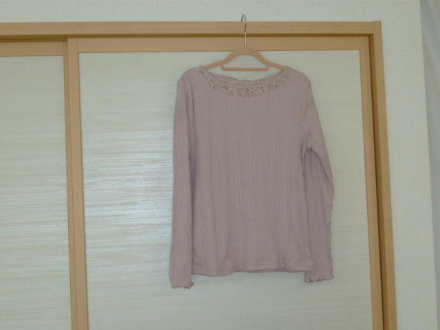 ★新品・未使用★ハニーズ GLACIER★パールレース付き★袖口メロー使い 長袖カットソー★ピンク★サイズ L_画像5