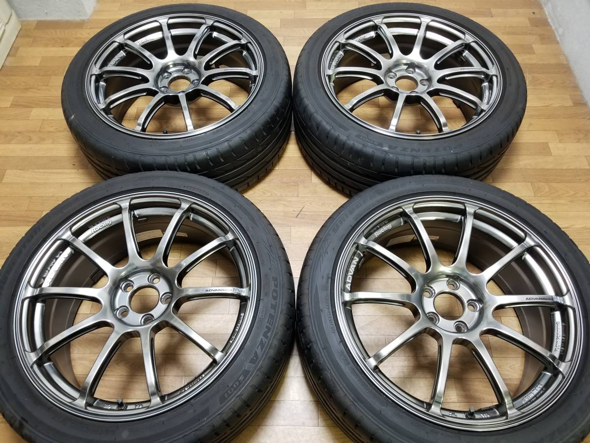 【美品 バリ溝】18インチ 8J +48 PCD100 ADVAN Racing RSⅡ アドバン ブレンボ STI レガシィ インプレッサ BRZ 86 プリウス RS GT RZ RG TC_画像1