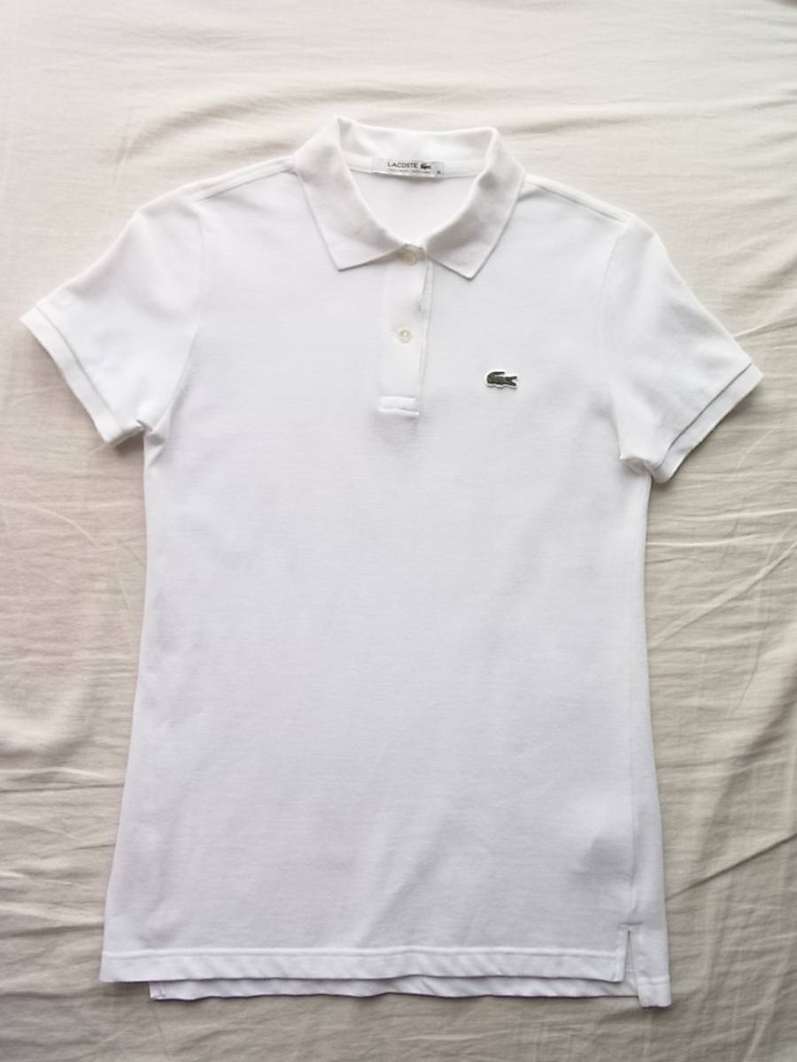 LACOSTE ラコステ　鹿の子素材 Aライン　ポロシャツ　サイズ 36 日本製　ホワイト　㈱ラコステジャパン社製_画像1