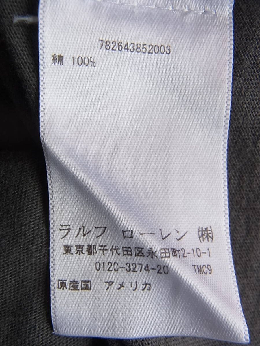 RRL ダブル アール エル ラルフローレン 米国製 ユーズド加工 ロゴプリント入りTシャツ サイズ S 加工で褪せたグレー の画像5