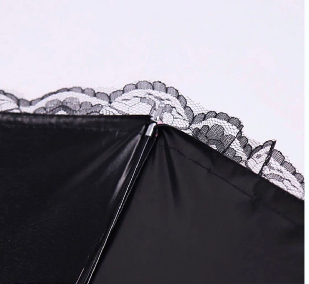 折り畳み傘 レディース 8本骨 蝶柄　日傘 軽量 UVカット レース 晴雨兼用