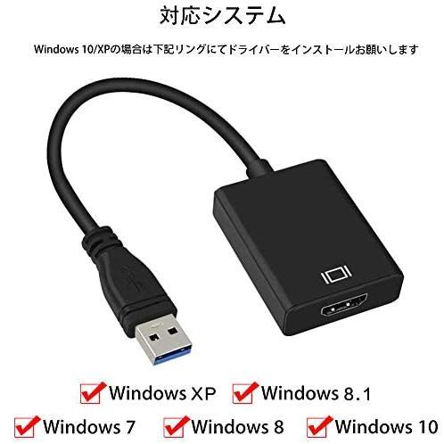 USB HDMI 変換 アダプタ 5Gbps高速伝送 ディスプレイアダプタ 1080P 音声出力 USB3.0 HDMI 変換 アダプタ 安定出力 コンパクト_画像2