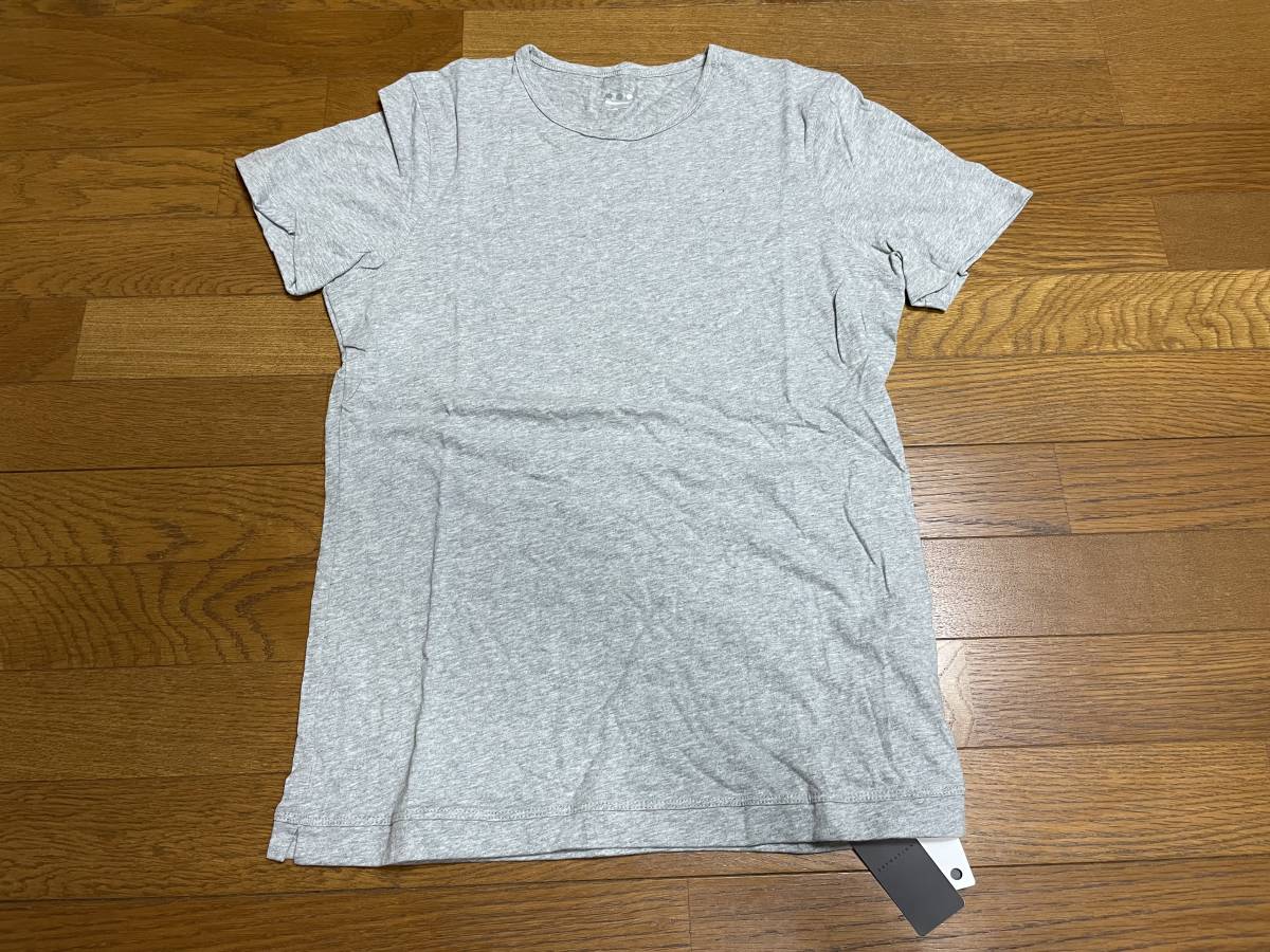 【未使用品・30%】THREE DOTS(スリードッツ）Tシャツ クルーネック グレー サイズL 定価11,000円(税込)