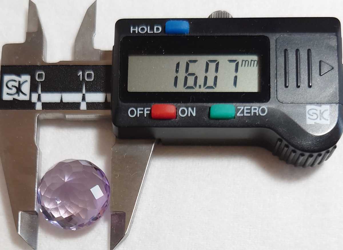 極美品！　アメジスト　15.04ct ラウンド　チェスカット　ルース（LA-5484）