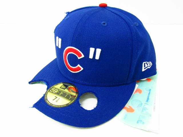 NEW ERA × OFF-WHITE × MLB CHICAGO CUBS CAP “BLUE RED” 帽子 SIZE:58.7cm♪CA718