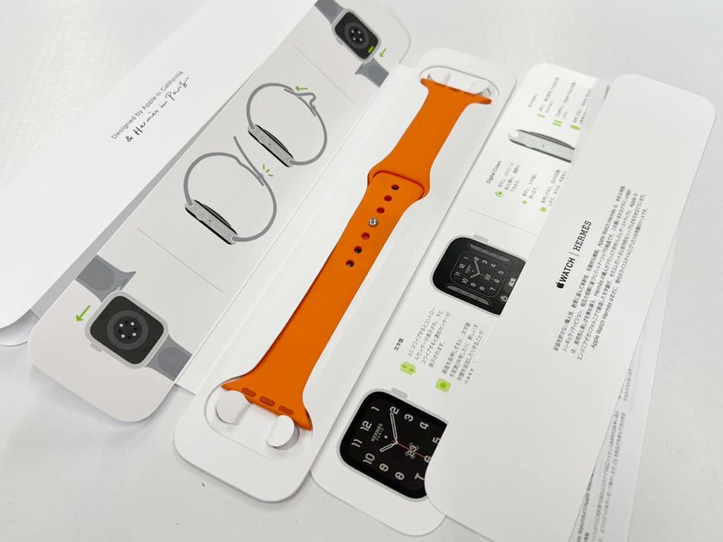 ☆即決 美品 Apple Watch HERMES 限定 オレンジ スポーツバンド 45mm