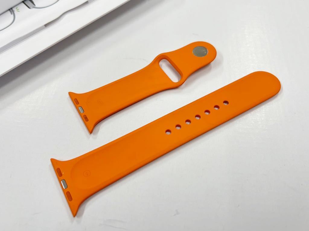 ☆即決 美品 Apple Watch HERMES 限定 オレンジ スポーツバンド 45mm