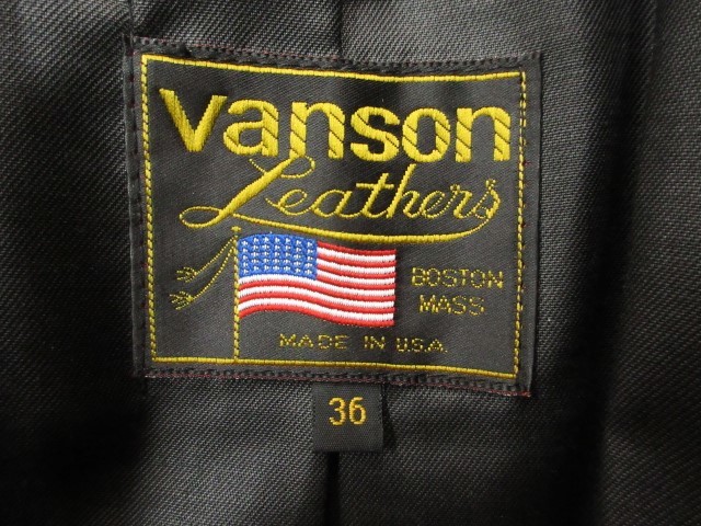 定期入れの VANSON ジャケット レザー ライダース シングル 襟付き