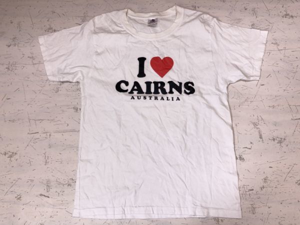 【送料無料】 JOEY ROO製 ケアンズ I LOVE Cairns オーストラリア Australia スーベニア お土産 半袖Tシャツ カットソー メンズ S 白_画像1