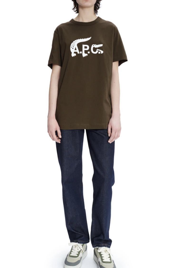 x LACOSTE コラボTシャツ カーキ Sサイズ タグ付新品未開封品 送込☆ラコステ アーペーセー ユニセックス ラコステ LACOSTE コラボ Tシャツ 新品未開封カーキ S