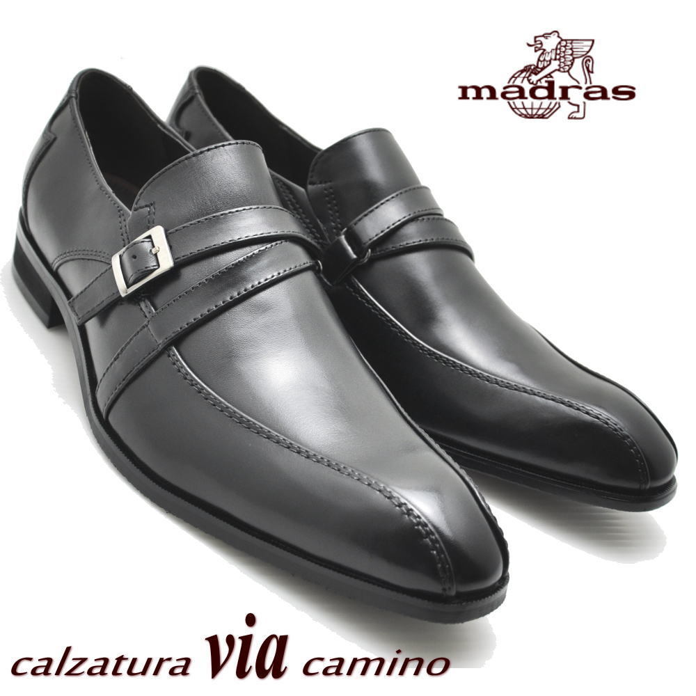 【お買得】 ヴィアカミーノ cammino via マドラス(madras) BK27.0 本革 No1506 ビジネスシューズ ダブルストラップ スリッポン 27.0cm 【お買得】 ヴィアカミーノ cammino via マドラス(madras) BK27.0 本革 No1506 ビジネスシューズ ダブルストラップ スリッポン 27.0cm
