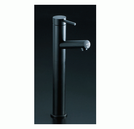 モダンなレストルームを演出するブラックカラーの水栓金具です。