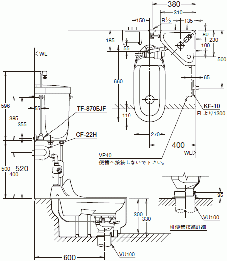 リクシル・イナックス 和風簡易水洗便器トイレーナF TWC-200B
