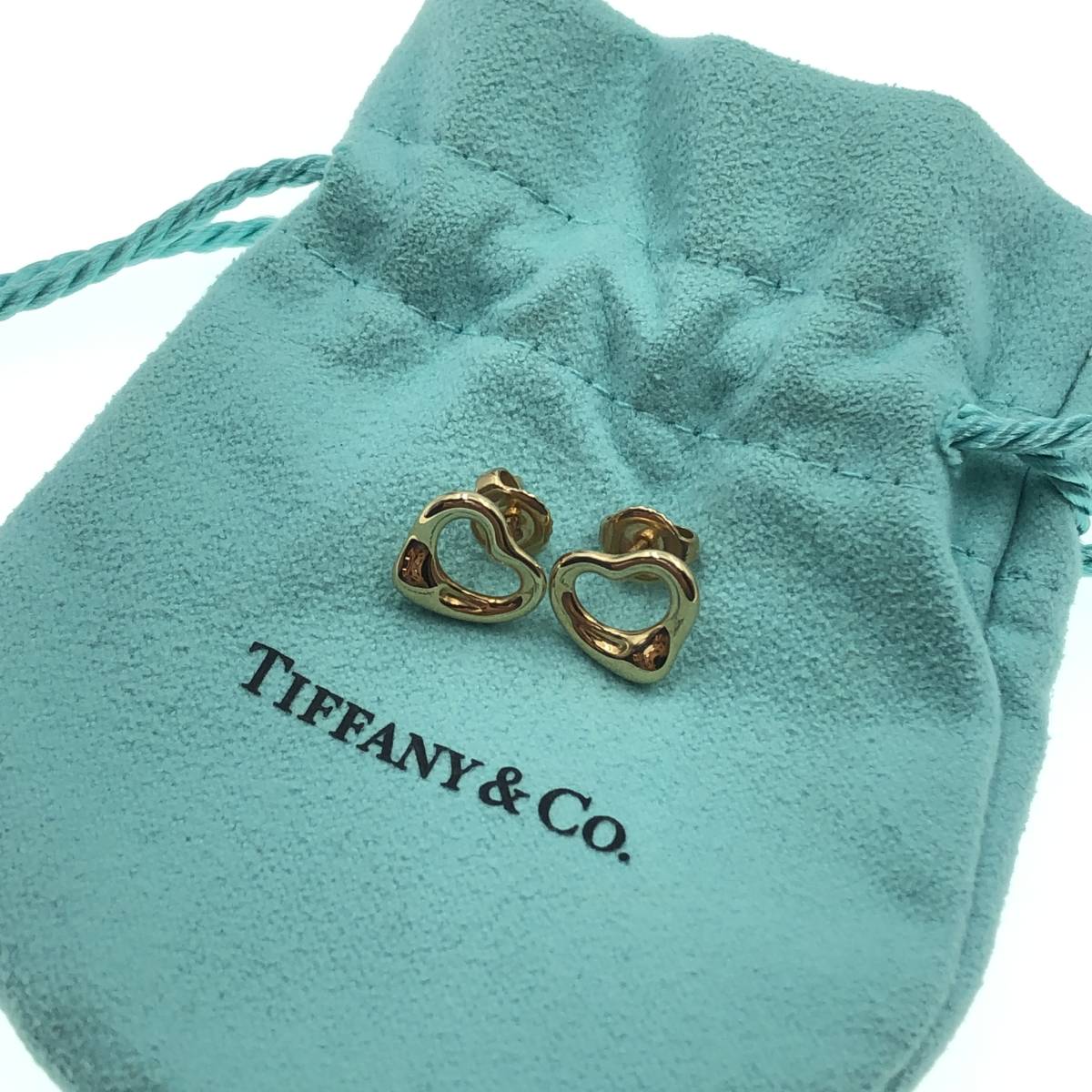 美品】Tiffany &Co. エルサペレッティ オープンハート ピアス 750 K18