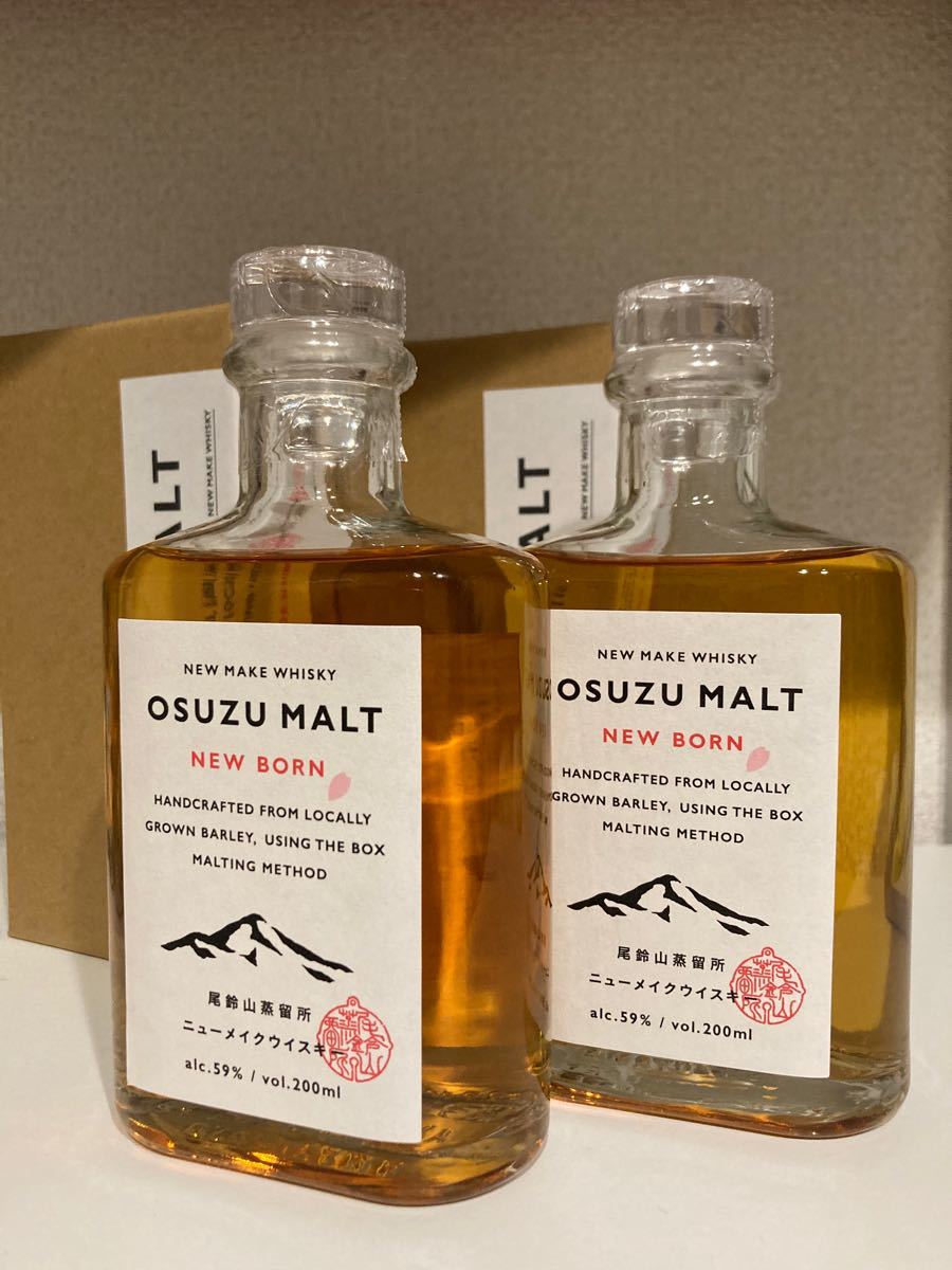 尾鈴山　ウイスキーOSUZU MALT NEW BORN 200ml　（桜/アメリカンオーク樽　27カ月熟成）