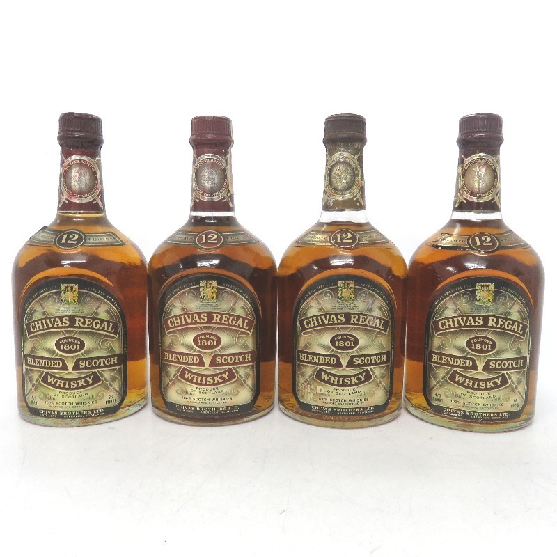 シーバスリーガル 12年 赤ラベル 70年代流通 4本セット 760ml 箱なし