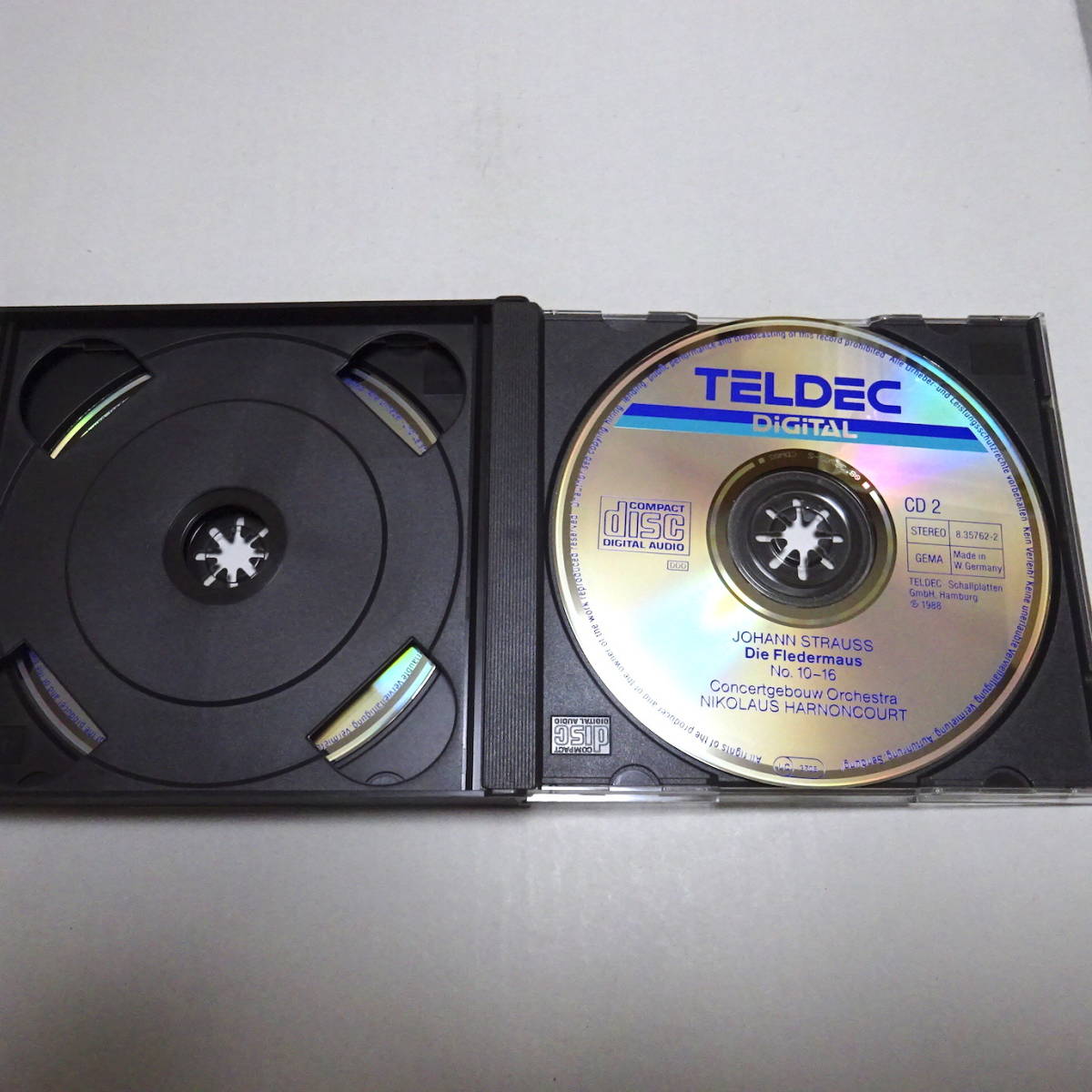 西独プレス/Teldec/2CD「J.シュトラウス：こうもり」アーノンクール/グルベローヴァ/ボニー_画像5