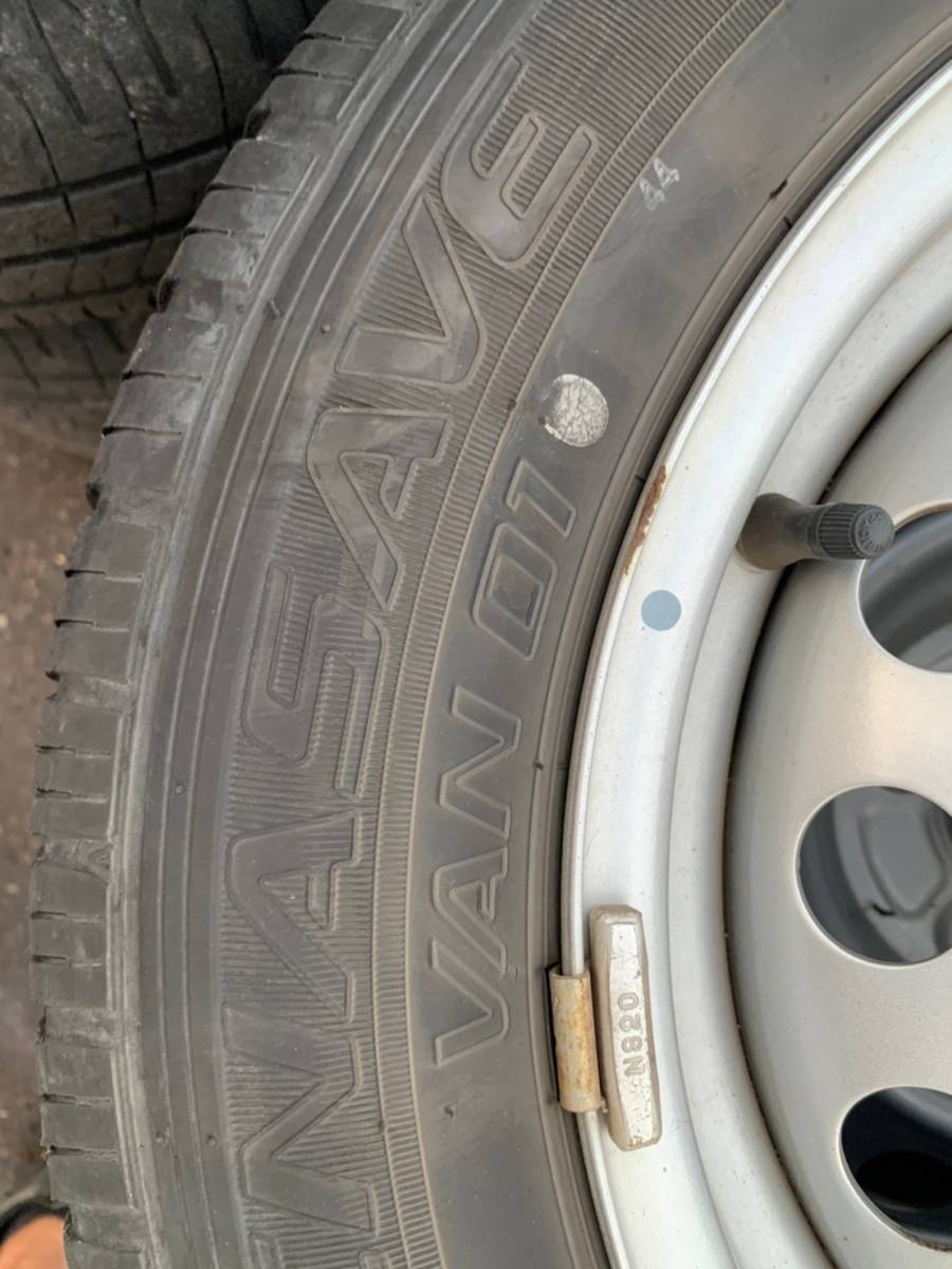 Y719 155/80R14 88/86LT DUNLOP ダンロップ 2019年 PCD100 4H 5J PROBOX SUCCEED NCP165 4本セット_画像8