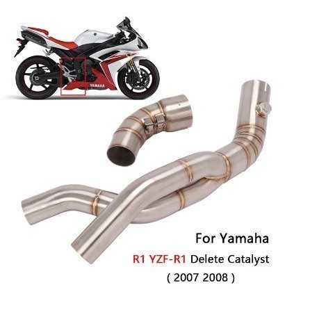 KO Lightning / ステンレス 中間パイプ リンクパイプ 触媒除去 / ヤマハ Yamaha YZF-R1 2007-2008_画像1