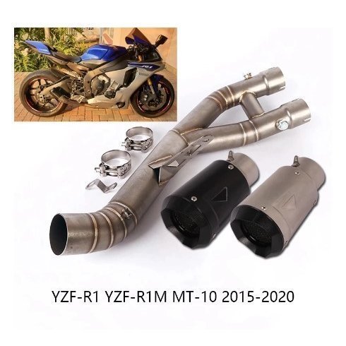 KO Lightning / 195 mm スリップオンマフラー ステンレス カーボン 触媒除去 / Yamaha ヤマハ YZF-R1 YZF-R1M MT-10 2015-2020年式_画像1