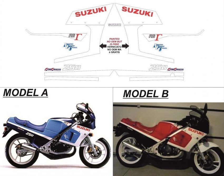 グラフィック デカール ステッカー 車体用 / スズキ RG250Γ ガンマ ( GJ21B ) 1985- / 1986 ハーフカウル レストア_画像1