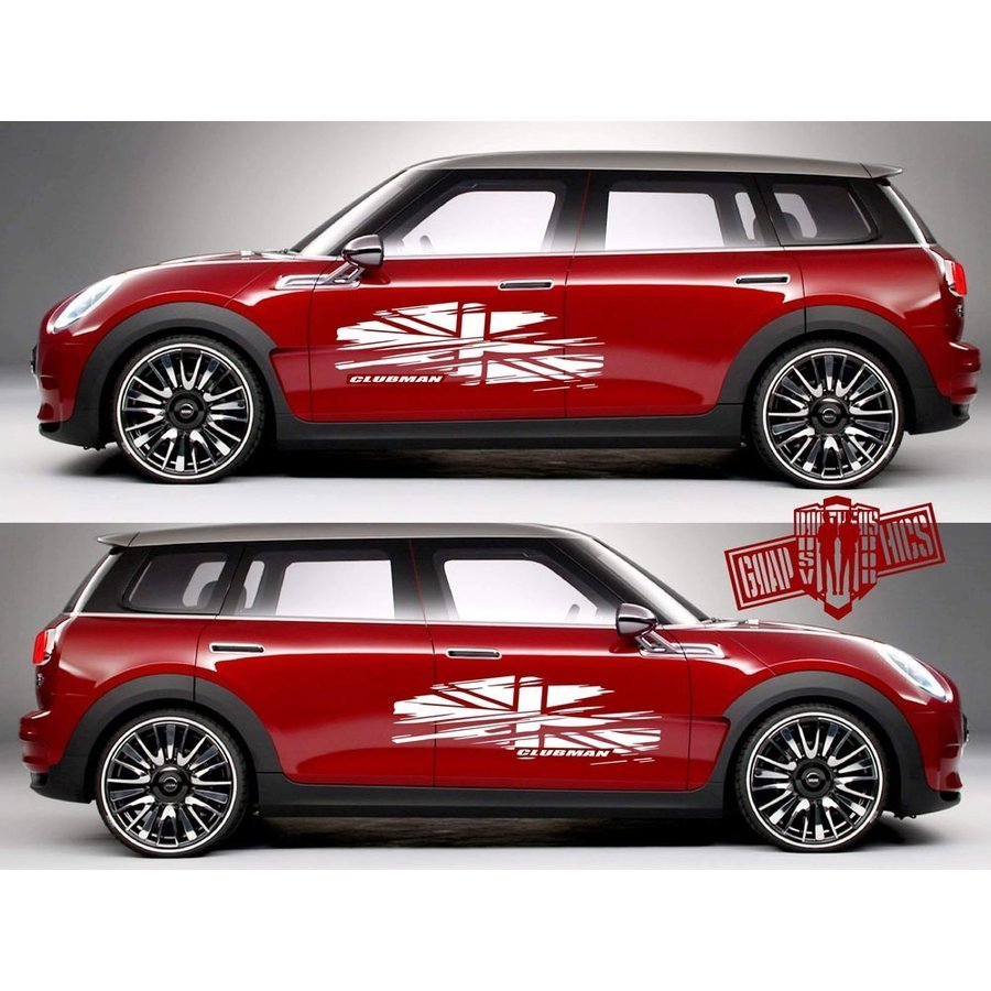 グラフィック デカール ステッカー 車体用 / BMW Mini ミニ クーパー JCW クラブマン クロスオーバー / 2X ミドル サイドドア フラッグ JC_画像1