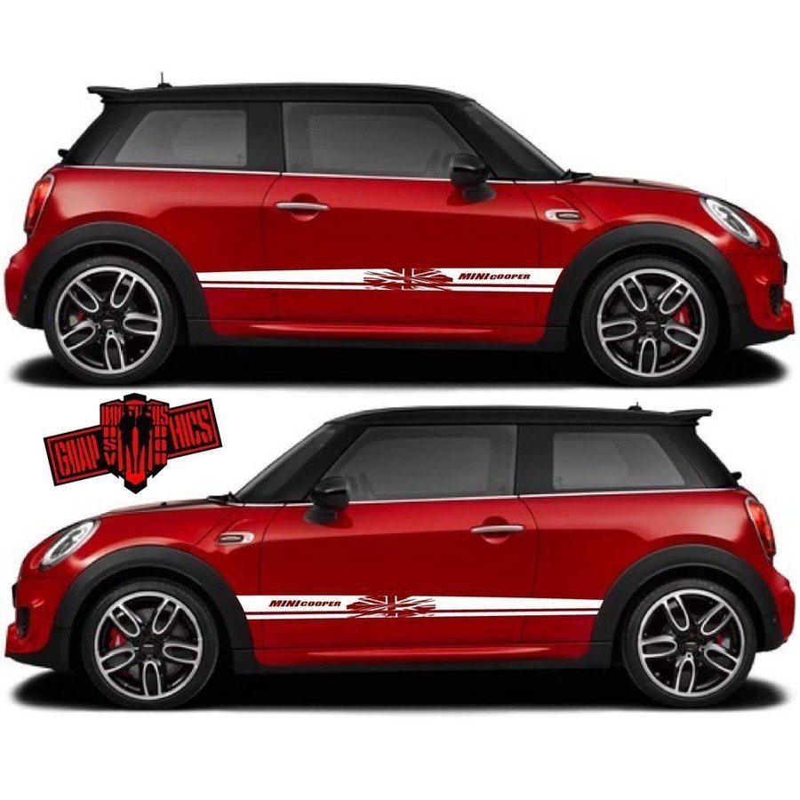 グラフィック デカール ステッカー 車体用 / BMW Mini ミニ クーパー JCW クラブマン クロスオーバー / 2X ミドル サイド ドア 英国旗_画像4