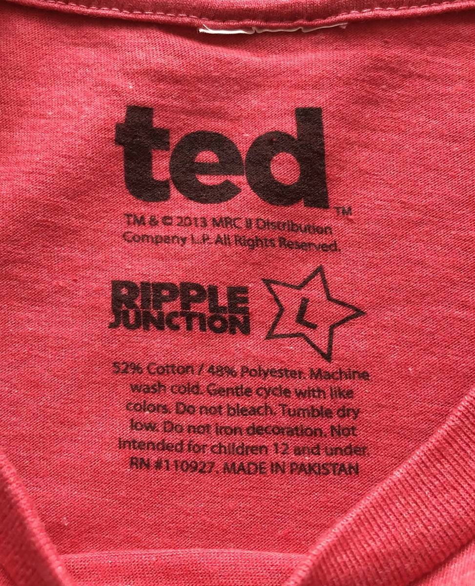 TED（テッド） 丸首Tシャツ RIPPLE JUNCTION Lサイズ 杢レッド　THANKS FOR CREEPIN' UP MY NIGHT　映画Tシャツ_画像3