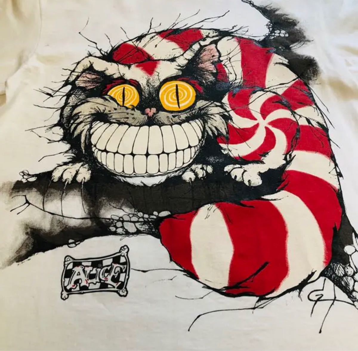 90s チェシャ猫 Tシャツ ANDAZIA 不思議の国のアリス Tシャツ メンズM