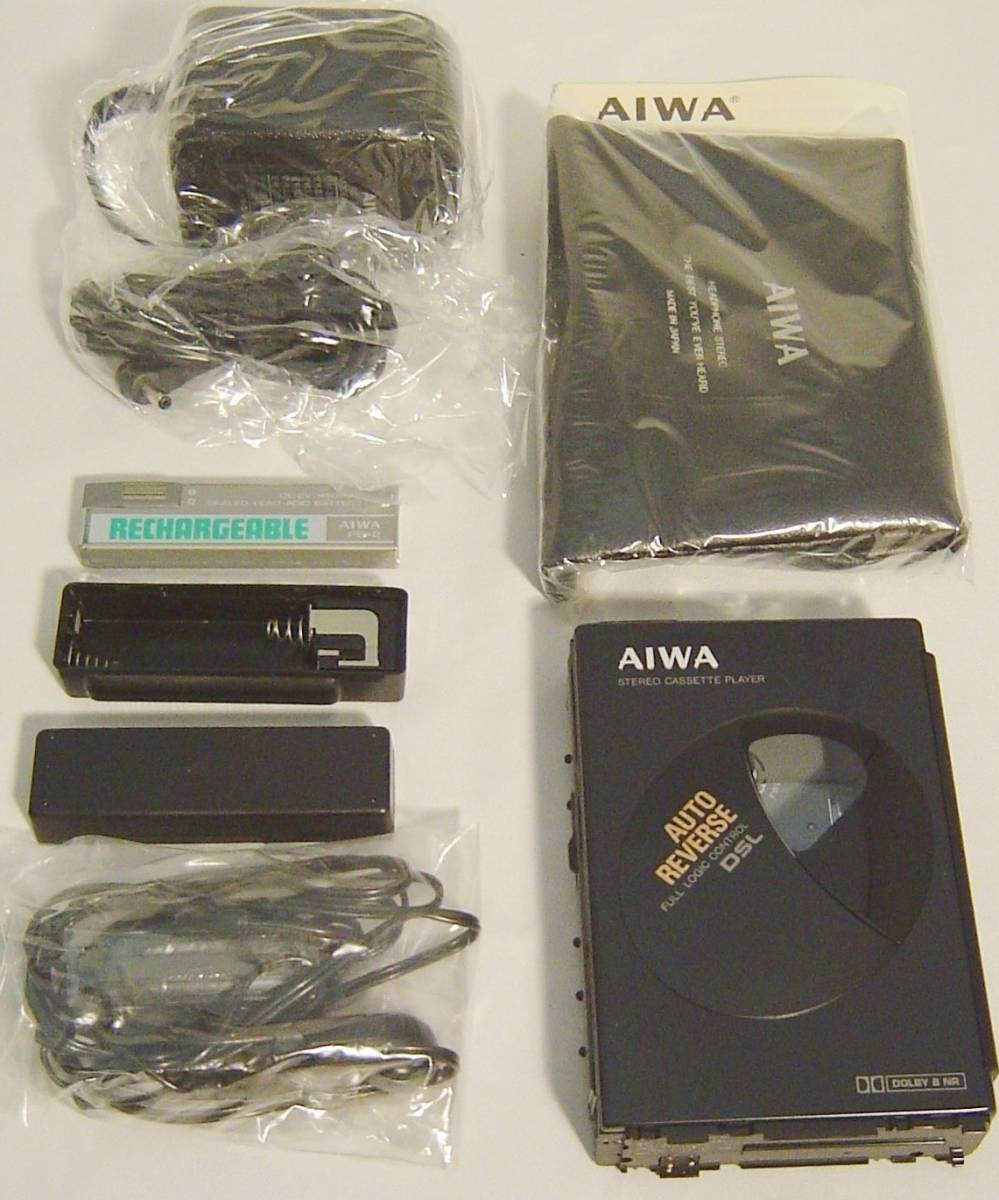 【未使用品】AIWA/アイワ/HS-PL10/ポータブル/カセットプレーヤー/ヴィンテージ/ブラック_画像3