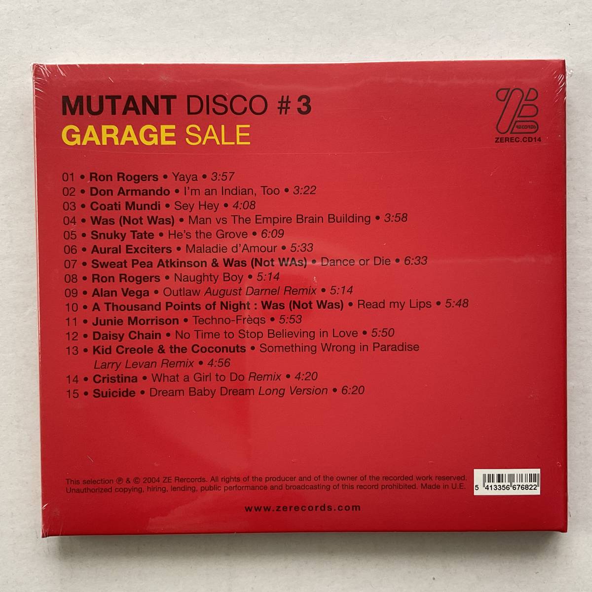 CD 未開封新品 ZE Mutant Disco Vol3 Garage Sale オムニバスアルバム ALAN VEGA Suicide CRISTINA Daisy Chain WAS NOT WAS Kid Creole 他