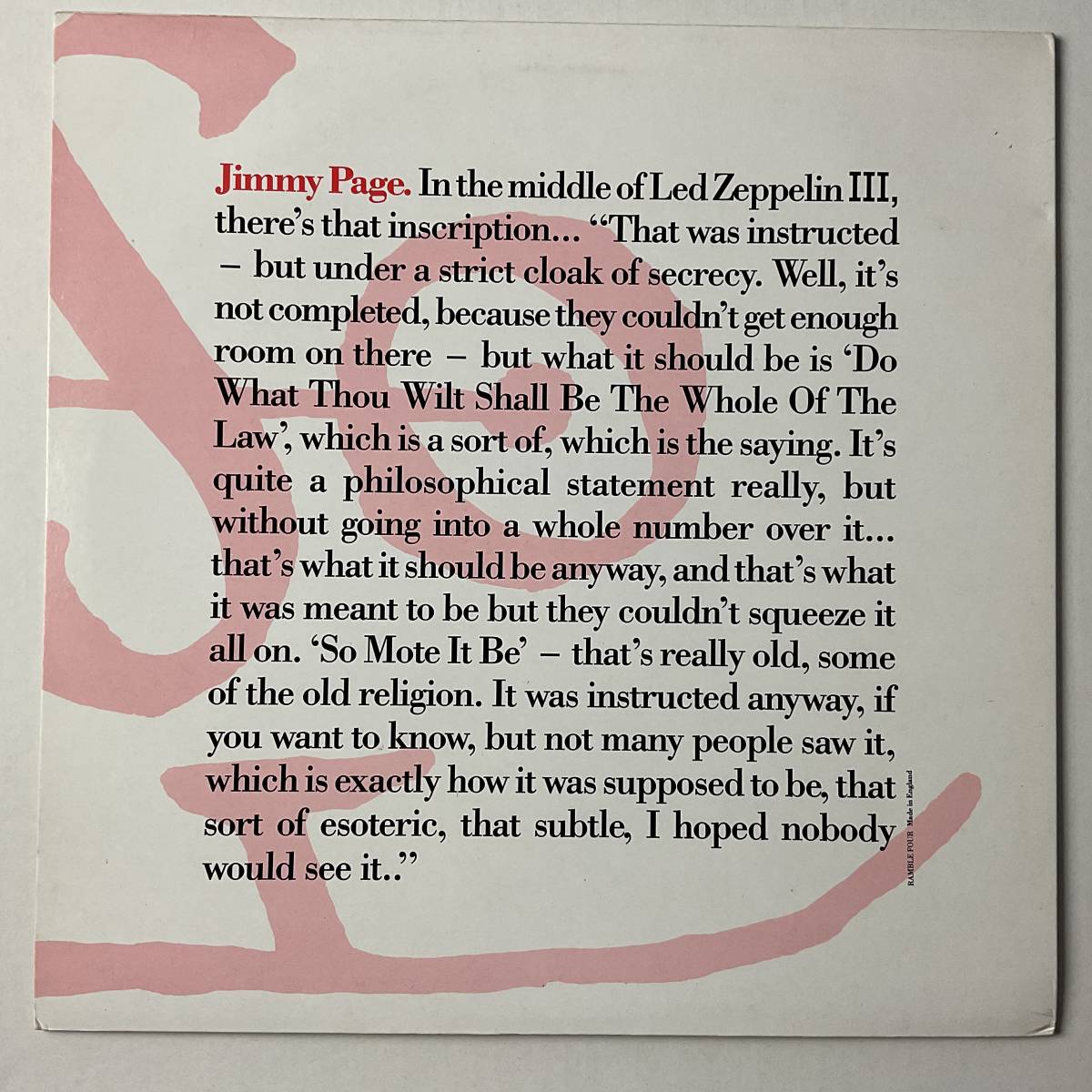 レコード LP ジミーペイジ インタビュー Jimmy Page 1972 Interview LED ZEPPELIN レッド ツェッペリン 未使用盤_画像2