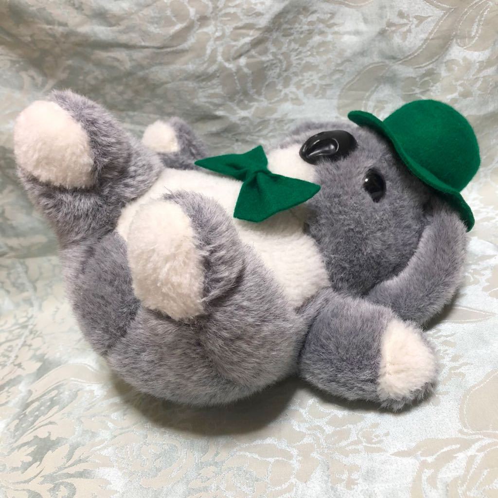  green color. hat ..... koala soft toy 28cmmeruhen fancy Showa Retro koala . oh pop pop * laundry ending 