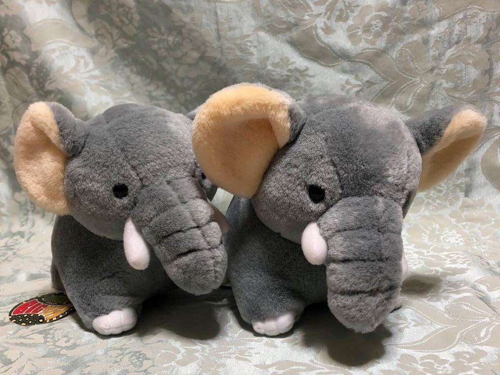 namco BIG Safari elephant 2 body set soft toy Namco image ..meruhen fancy Showa Retro * laundry ending 
