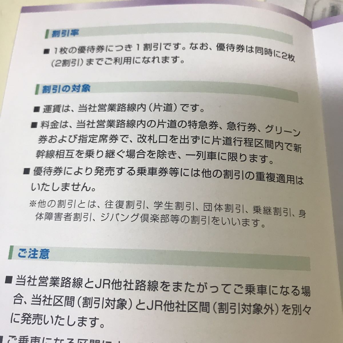 A 東海旅客鉄道株式会社　JR東海　株主優待 割引券 2023年6月 未使用品_画像2