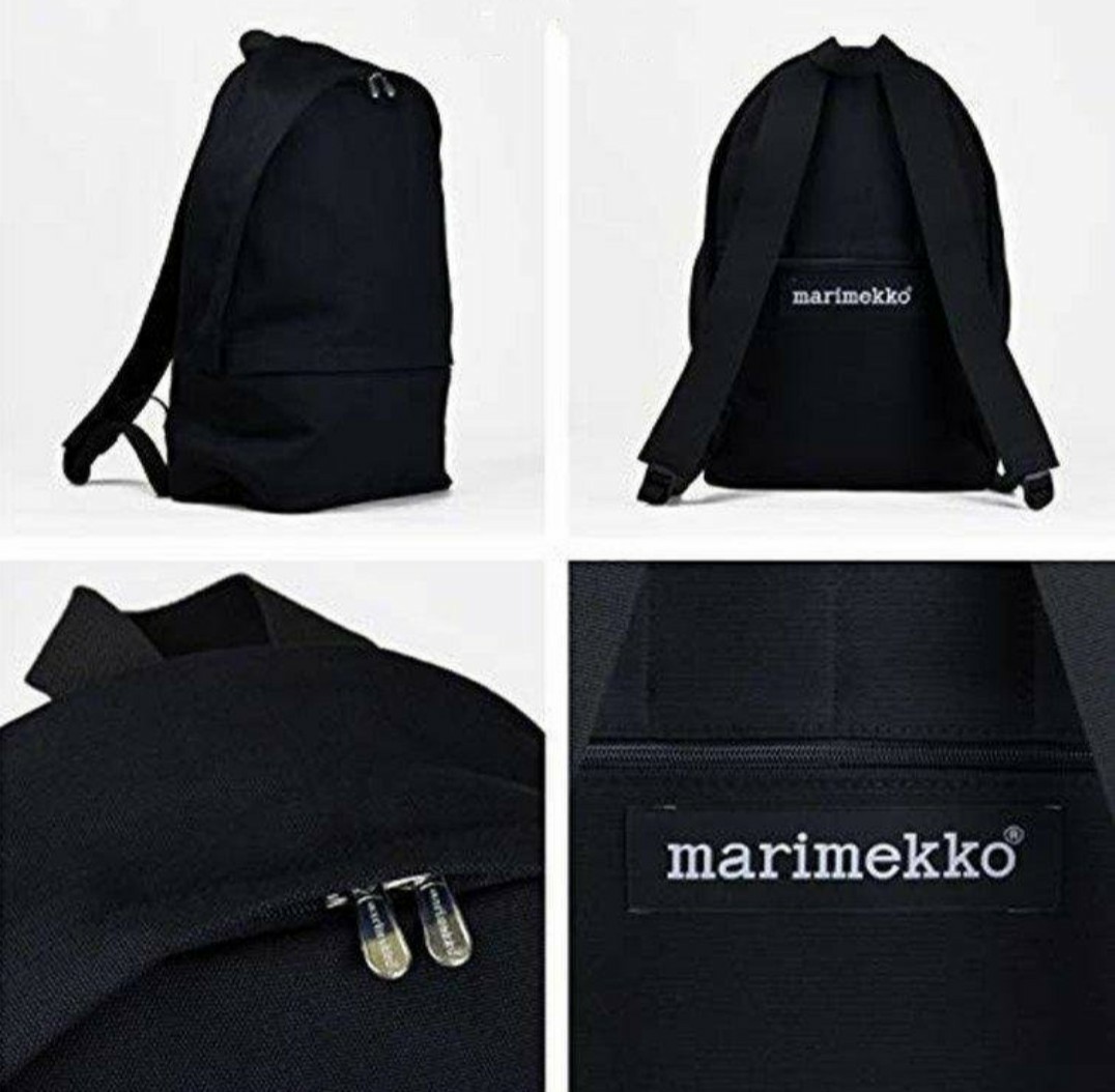 【新品・未使用】marimekko キャンバス リュックサック ブラック マリメッコ