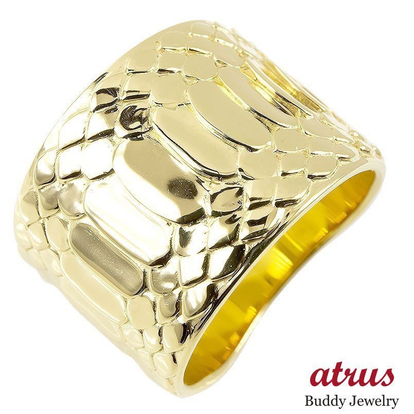 リング ゴールド ゴールドレディース 蛇 指輪 イエローゴールドk10 幅広 婚約指輪 安い ピンキーリング 蛇腹 ヘビ シンプル 女性 送料無料