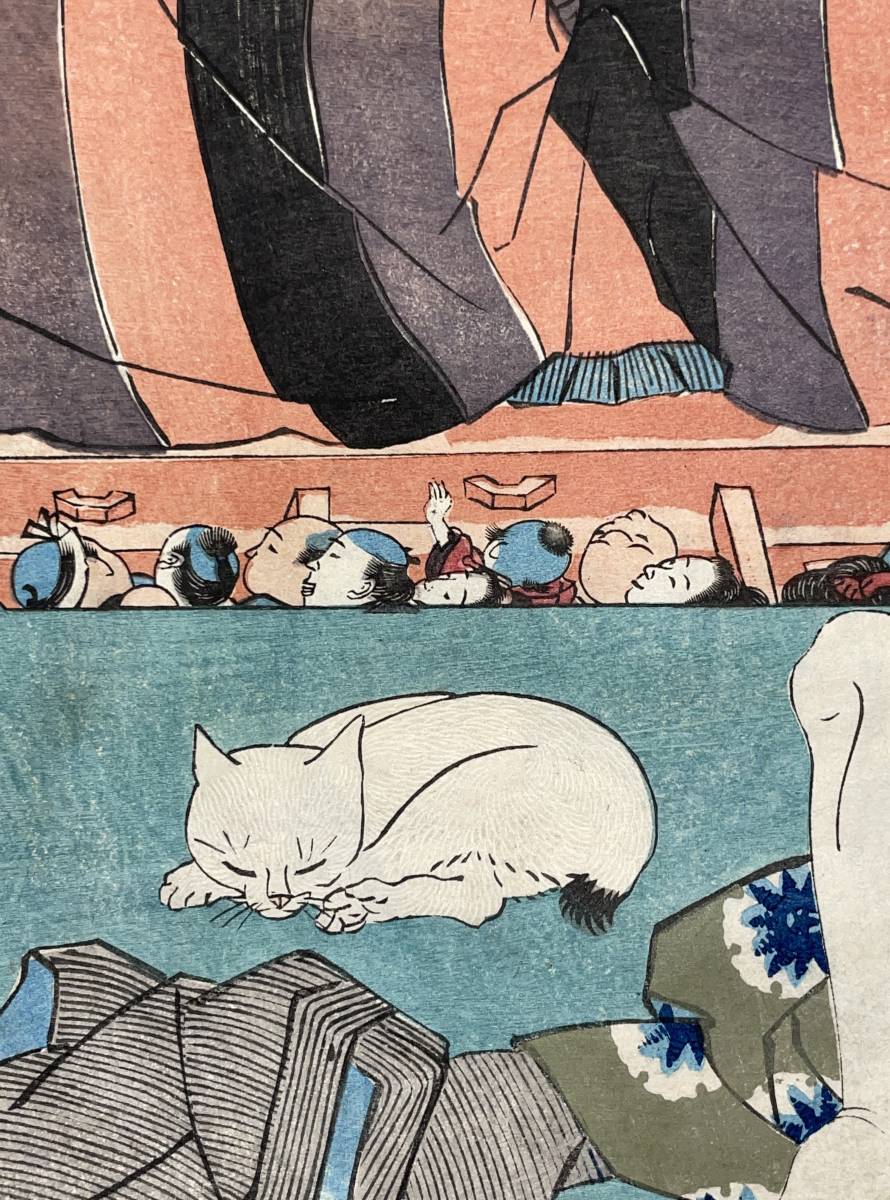 hana_desu15 春画本 枕辺深閨梅 歌川国芳 Kuniyoshi 天保9年(1838)本物 浮世絵 木版画 春画 艶本 枕絵 和本 古書 花火 猫 shunga ukiyoe 7